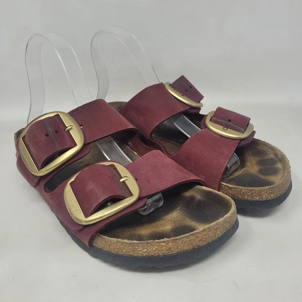 Birkenstock Arizona Sandals EU41 US8.5 Berry Crush Burgundy Suede Big Buckle